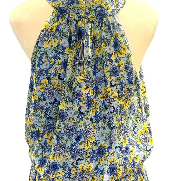 NWT Ramy Brook Kent Daisy Printed Midi Dress In Blue Size Medium - Picture 5 of 12